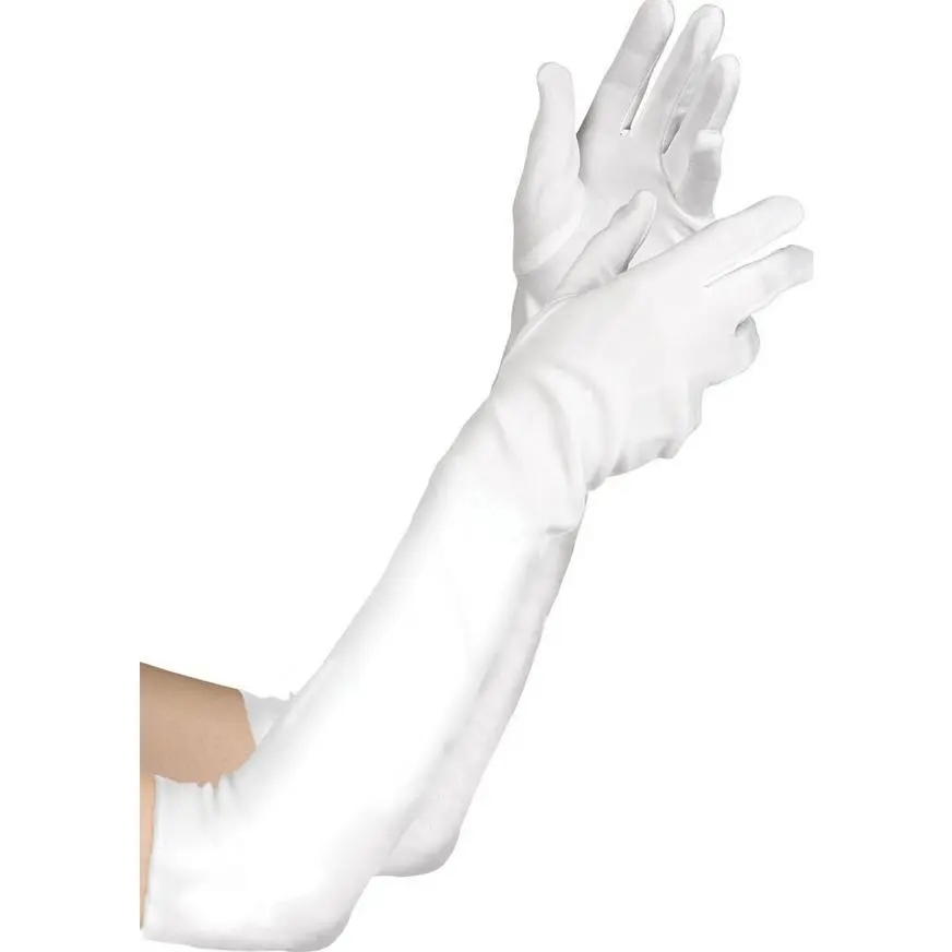 Adult Long White Gloves Deluxe 3 Adult Long White Gloves Deluxe