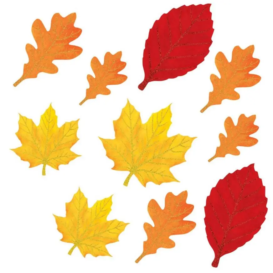 Glitter Autumn Leaves Cutouts 10ct 3 Glitter Autumn Leaves Cutouts 10ct