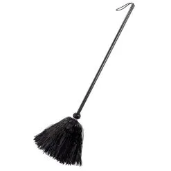 Black Tinsel Witch Broom 35in