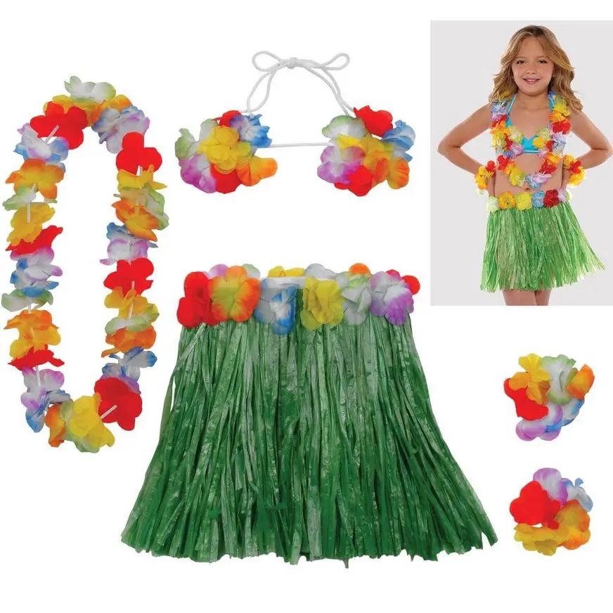 Child Hula Skirt Kit 5pc 3 Child Hula Skirt Kit 5pc