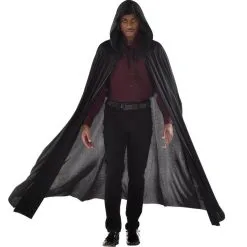 Adult Black Hooded Cape 6 Adult Black Hooded Cape -Party Themes Sales 27066 01