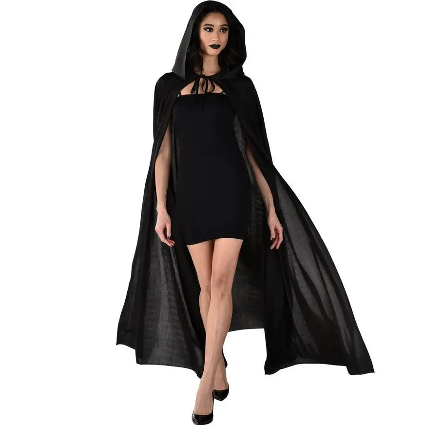 Adult Black Hooded Cape 5 Adult Black Hooded Cape - Image 3
