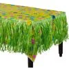 Summer Flower Plastic Table Cover & Green Faux Grass Fringe Table Skirt Set 1 Summer Flower Plastic Table Cover & Green Faux Grass Fringe Table Skirt Set -Party Themes Sales 345834