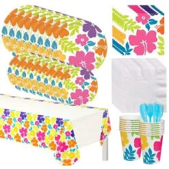 White Hibiscus Basic Party Kit For 50 Guests