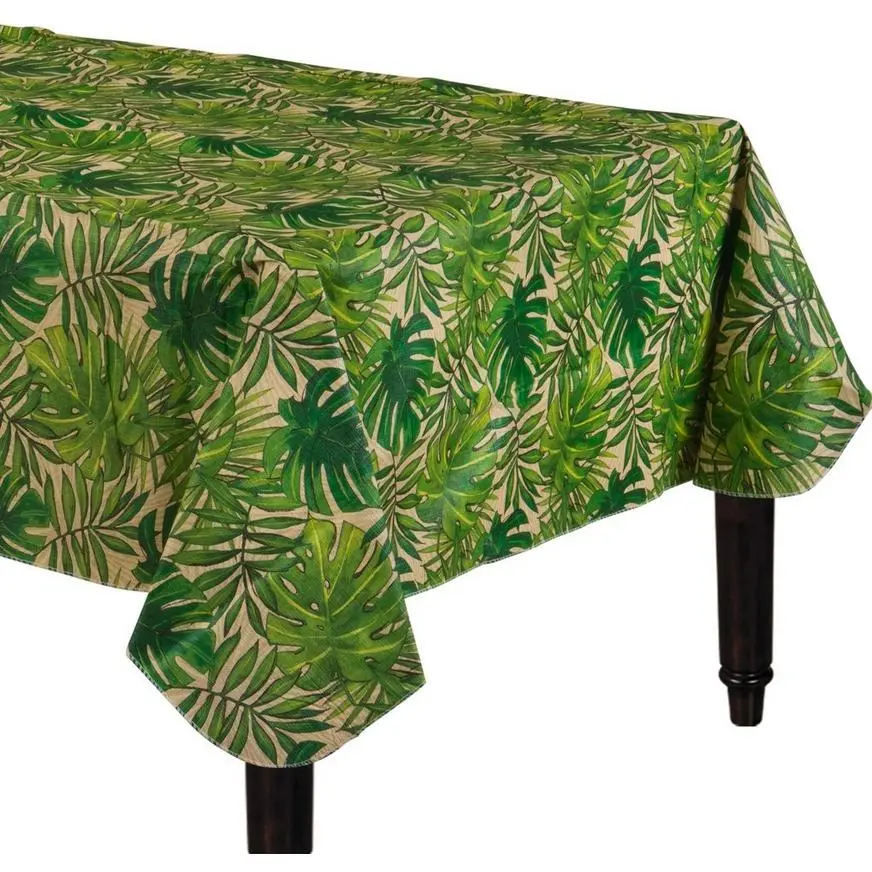 Island Palm Flannel-Backed Vinyl Table Cover 3 Island Palm Flannel-Backed Vinyl Table Cover