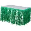 Green Faux Grass Tissue Paper Fringe Table Skirt, 9ft X 29in -Party Themes Sales 429956