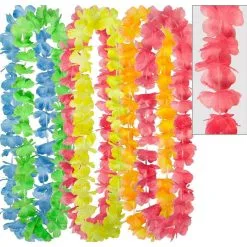 Rainbow Flower Leis 6ct