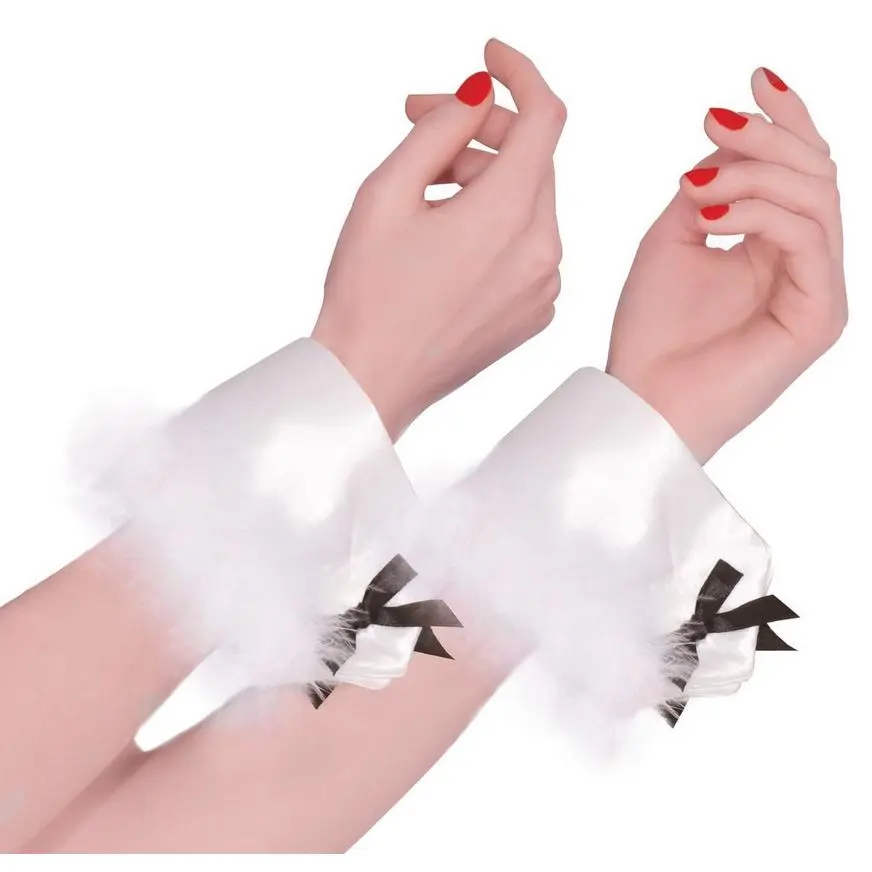 White Bunny Marabou Cuffs 3 White Bunny Marabou Cuffs