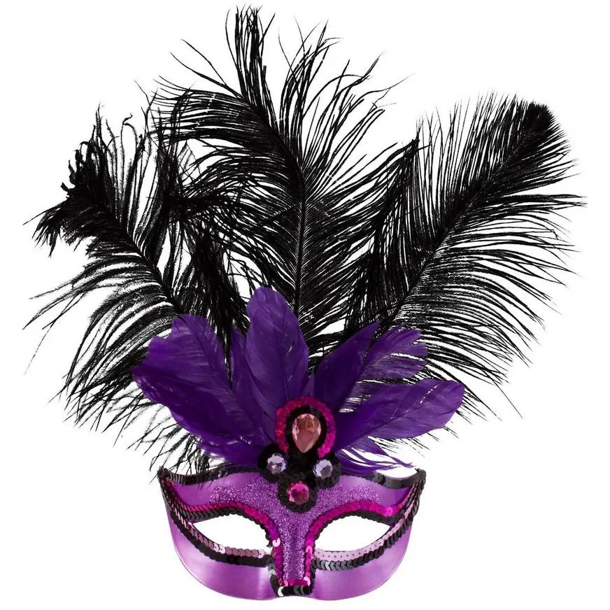 AMSCAN Purple Temptation Feather Masquerade Mask 2 AMSCAN Purple Temptation Feather Masquerade Mask