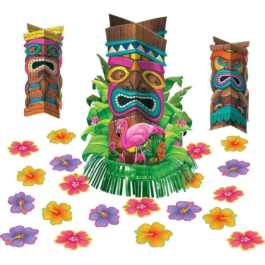 Tiki Fringe Centerpiece Kit 23pc 4 Tiki Fringe Centerpiece Kit 23pc - Image 2
