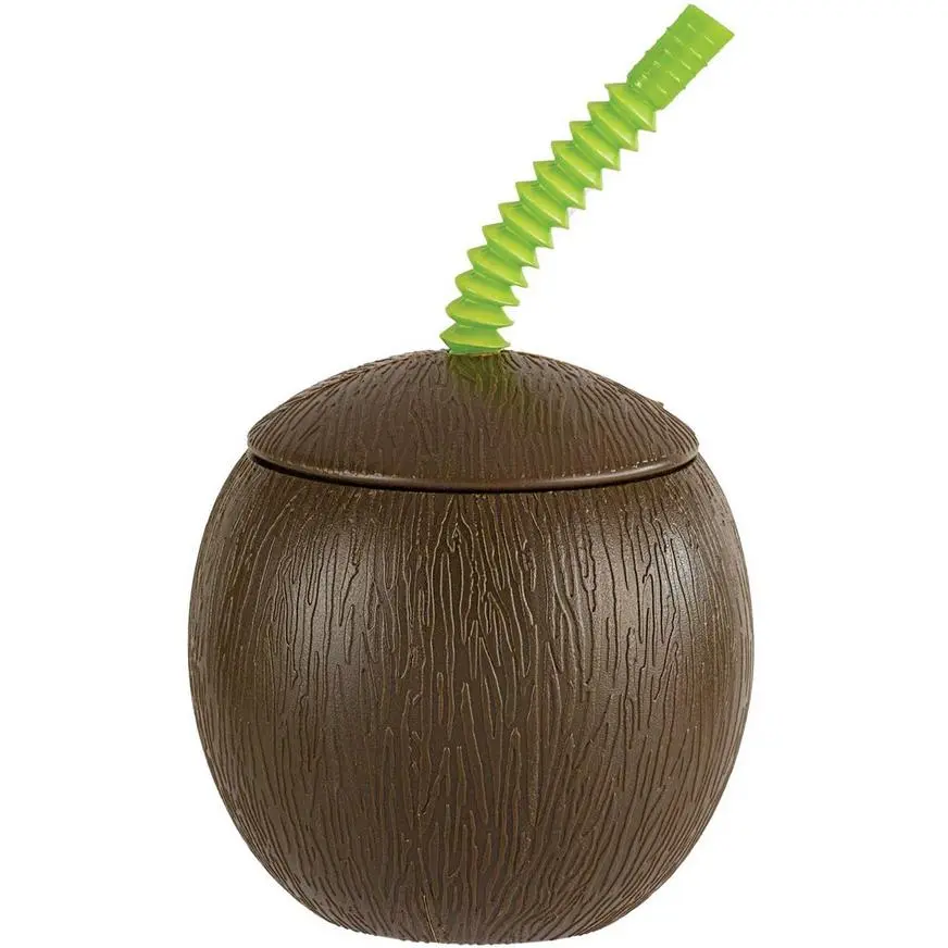 Coconut Cup With Straw 3 Coconut Cup With Straw