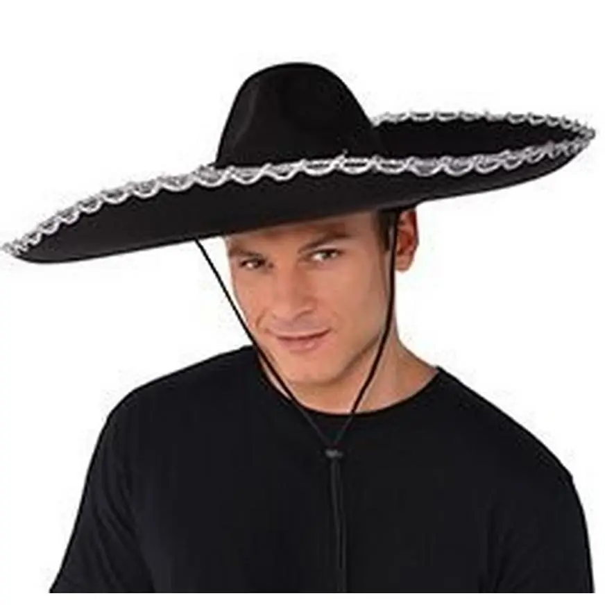 Silver Trim Black Sombrero 4 Silver Trim Black Sombrero - Image 2