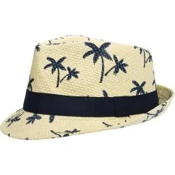 Palm Tree Straw Fedora
