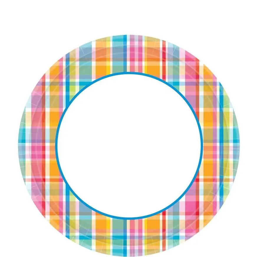 Sunny Plaid Lunch Plates 40ct 3 Sunny Plaid Lunch Plates 40ct
