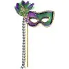 Sequin Mardi Gras Masquerade Mask On A Stick -Party Themes Sales 708984