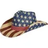 Burlap Patriotic American Flag Cowboy Hat -Party Themes Sales 740329