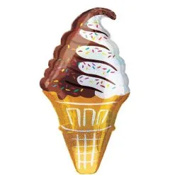 Giant Prismatic Ice Cream Cone Balloon, 18in