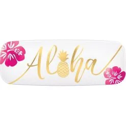 AMSCAN You Had Me At Aloha Plastic Rectangular Platter