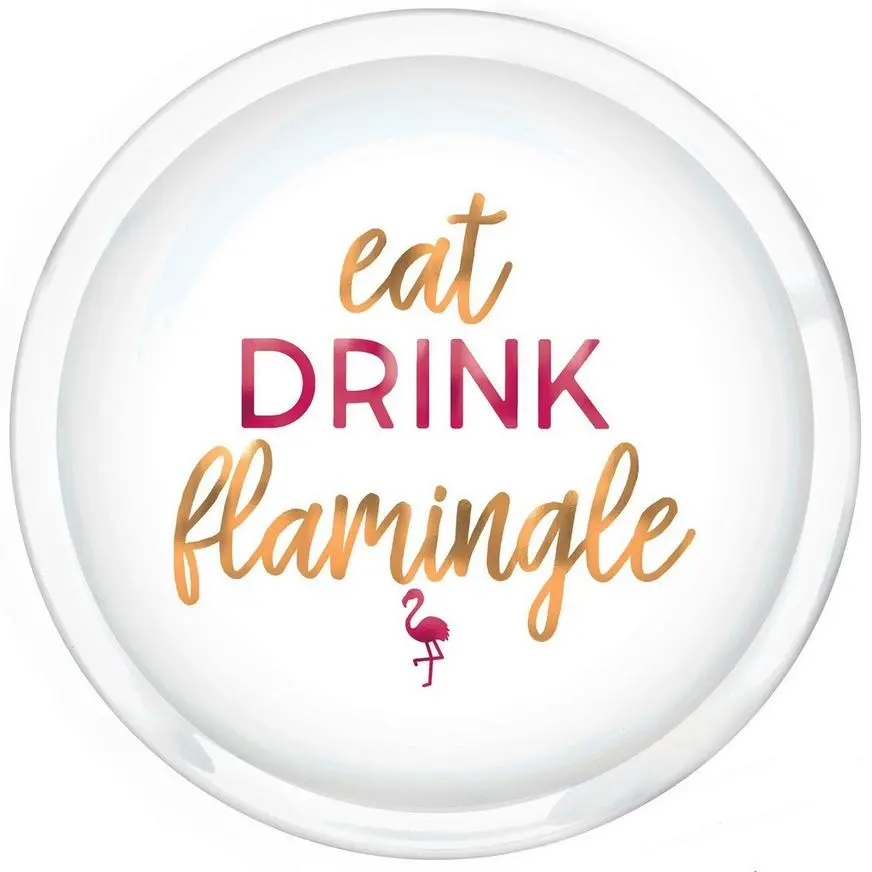 AMSCAN Eat Drink Flamingle Round Platter 3 AMSCAN Eat Drink Flamingle Round Platter