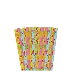 AMSCAN Hello Summer Flexible Paper Straws 24ct