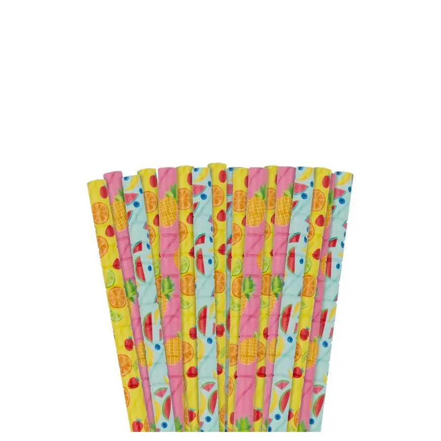 AMSCAN Hello Summer Flexible Paper Straws 24ct 3 AMSCAN Hello Summer Flexible Paper Straws 24ct