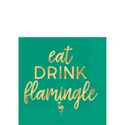 AMSCAN Eat Drink Flamingle Beverage Napkins 16ct