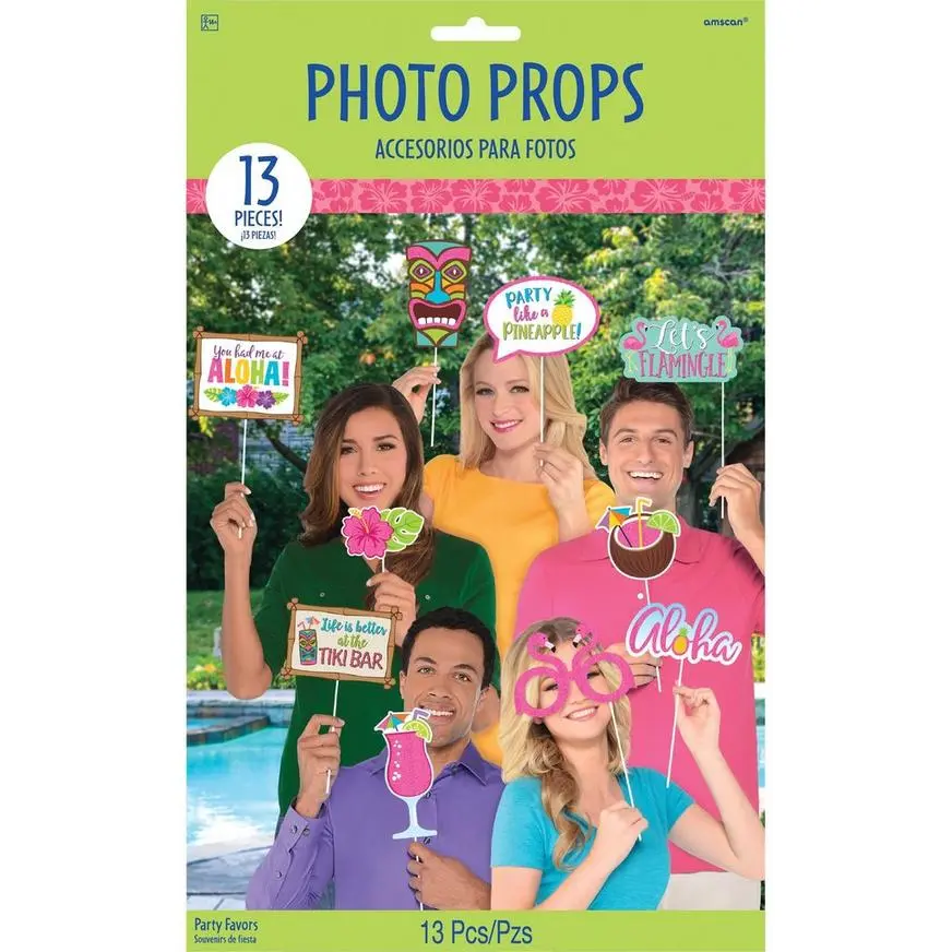 AMSCAN Glitter Tropical Photo Booth Props 13ct 4 AMSCAN Glitter Tropical Photo Booth Props 13ct - Image 2