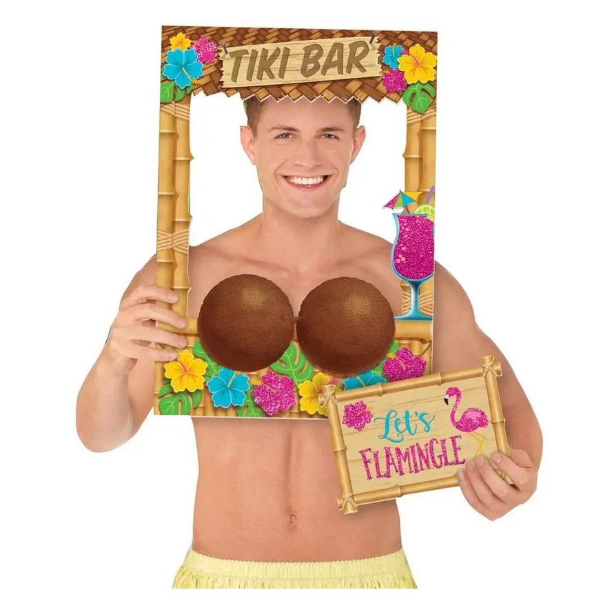 AMSCAN Giant Tiki Bar Photo Booth Frame Kit 2pc 3 AMSCAN Giant Tiki Bar Photo Booth Frame Kit 2pc