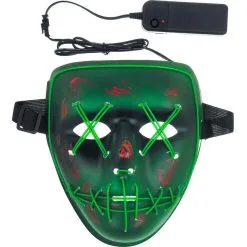 ALMAR SALES COMPANY INC Light-Up Green Stitch Face Mask 5 ALMAR SALES COMPANY INC Light-Up Green Stitch Face Mask -Party Themes Sales 792802 01