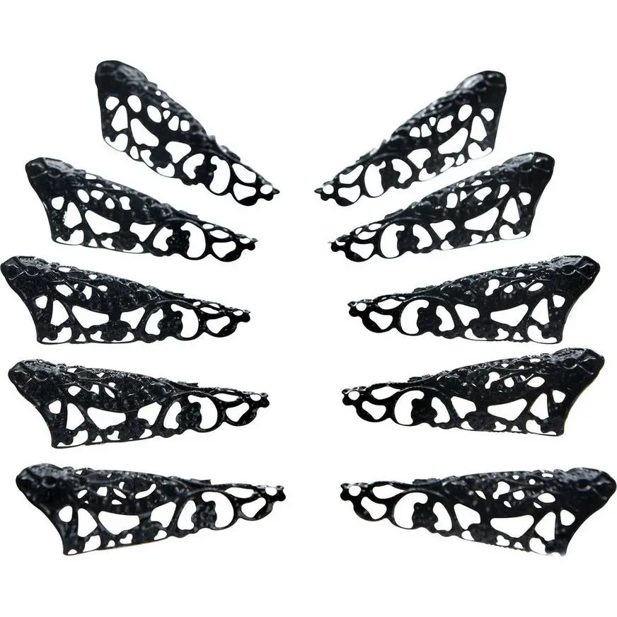 AMSCAN Black Filigree Nails 10ct 4 AMSCAN Black Filigree Nails 10ct - Image 2