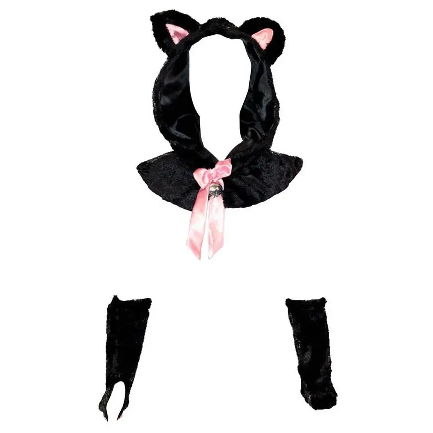 THE DIAMOND COLLECTION LLC Womens Black Cat Costume Accessory Kit 3 THE DIAMOND COLLECTION LLC Womens Black Cat Costume Accessory Kit