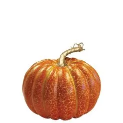Orange Crackle Pumpkin Decoration
