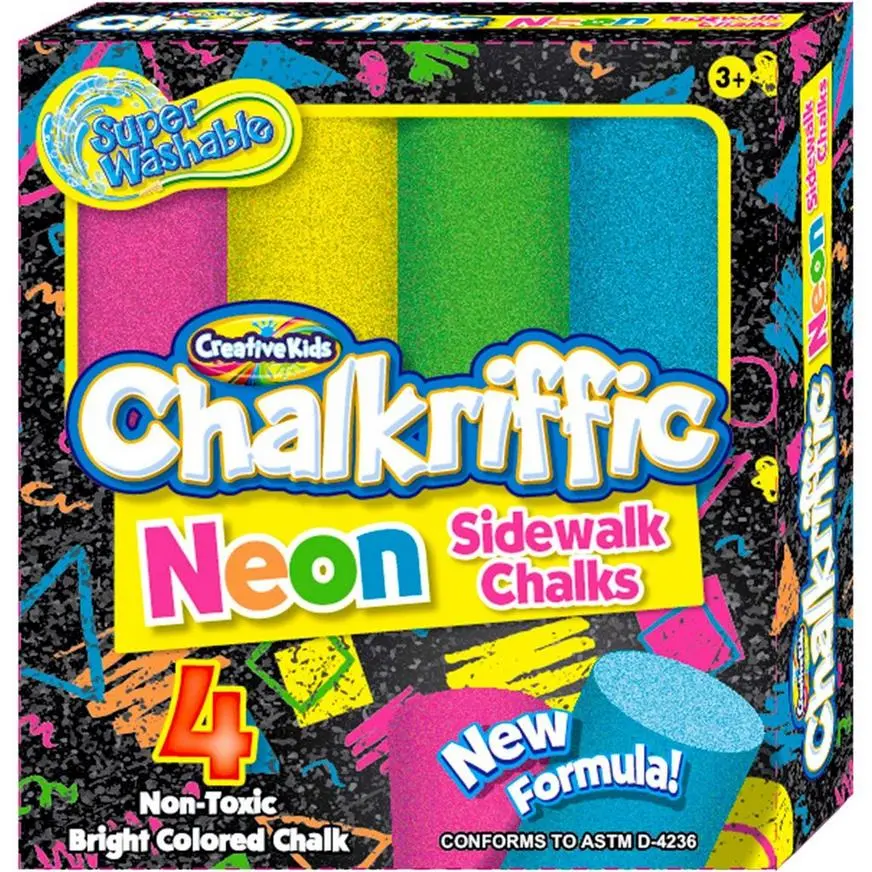 Creative Kids Neon Sidewalk Chalk 4ct 3 Creative Kids Neon Sidewalk Chalk 4ct