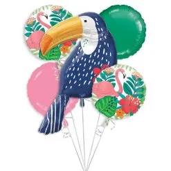 ANAGRAM INTERNATIONAL Tropical Jungle Balloon Bouquet 5pc