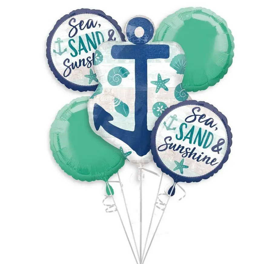 ANAGRAM INTERNATIONAL Sea Sand Sun Balloon Bouquet 5pc 3 ANAGRAM INTERNATIONAL Sea Sand Sun Balloon Bouquet 5pc