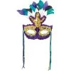 Gold, Green & Purple Feather Masquerade Mask 2 Gold, Green & Purple Feather Masquerade Mask -Party Themes Sales 837341
