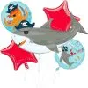 Pirate Shark Balloon Bouquet 5pc 1 Pirate Shark Balloon Bouquet 5pc -Party Themes Sales 840284
