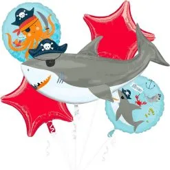 Pirate Shark Balloon Bouquet 5pc