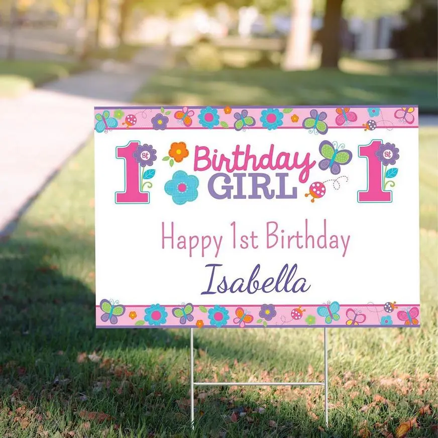 Custom Sweet Birthday Girl Yard Sign 3 Custom Sweet Birthday Girl Yard Sign