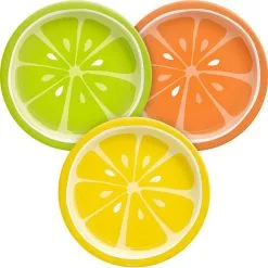 Tutti Frutti Sweet Citrus Paper Dessert Plates, 7in, 8ct