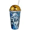 AMSCAN Blue Glitter I Don't Give A Sip Plastic Tumbler With Straw, 16oz -Party Themes Sales 877429