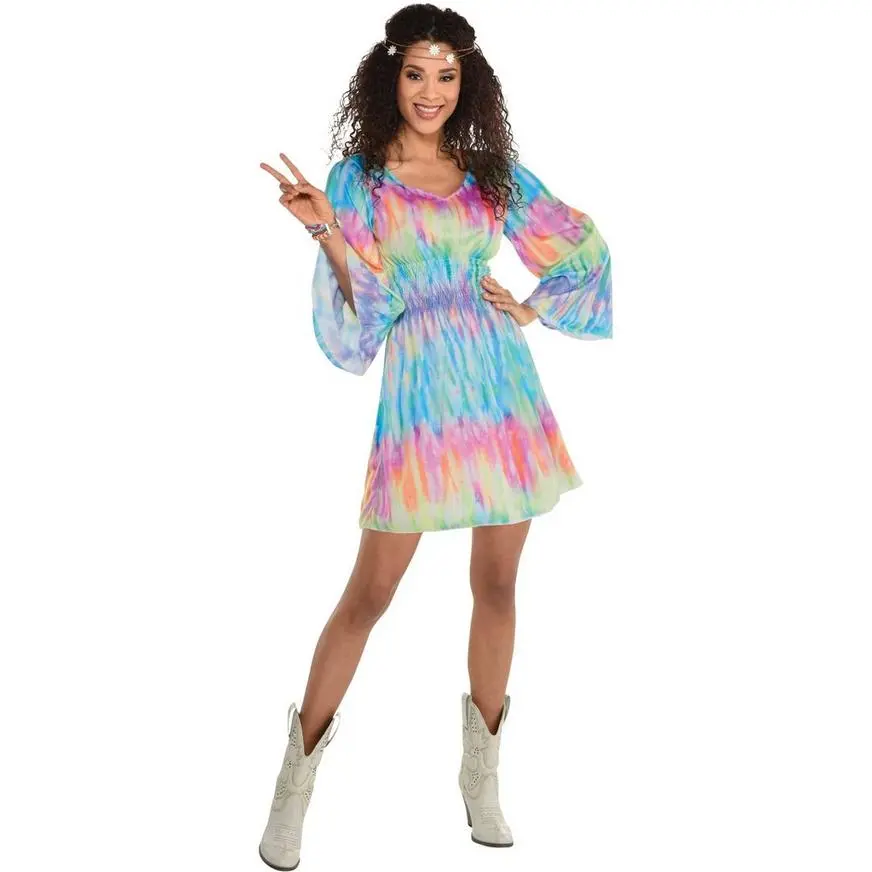 Adult Festival Chic Tie Dye Dress 3 Adult Festival Chic Tie Dye Dress