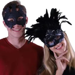 KBW Global Corp Acanthus Roman Couple's Mask Set - Black