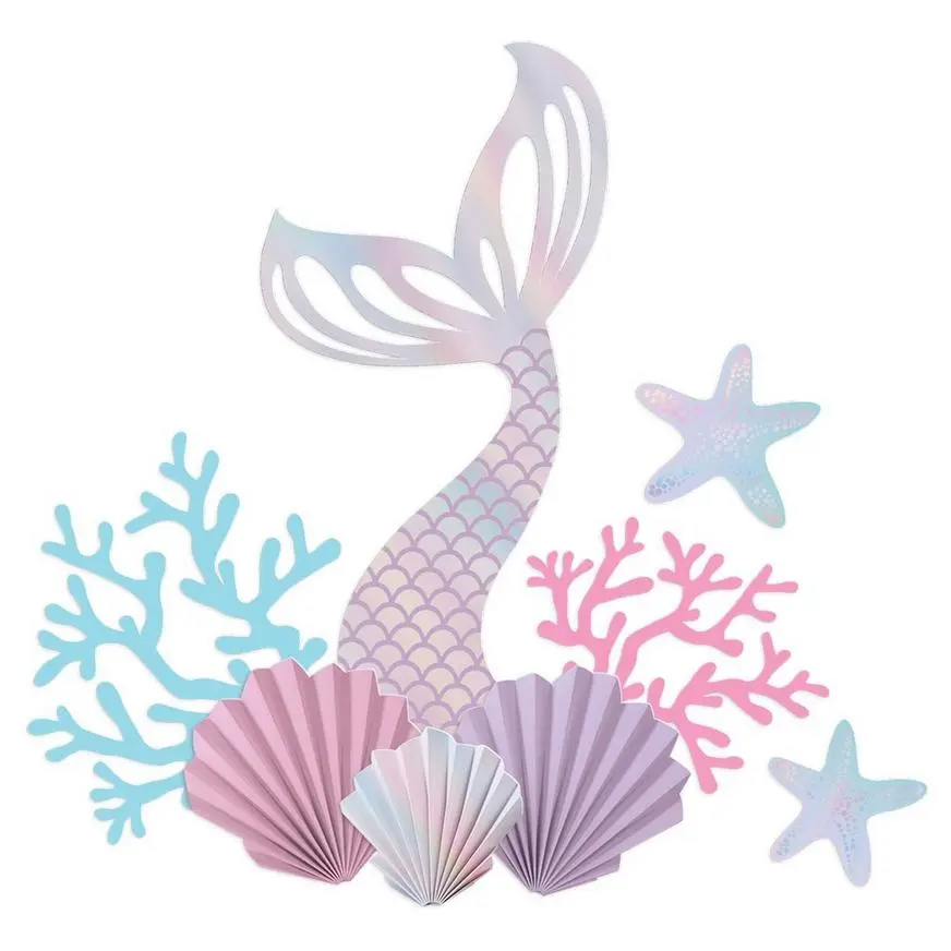 Iridescent Shimmering Mermaids Seashell Wall Decorating Kit, 9pc 4 Iridescent Shimmering Mermaids Seashell Wall Decorating Kit, 9pc - Image 2