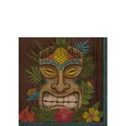 AMSCAN Vintage Tiki Beverage Paper Napkins, 5in, 100ct