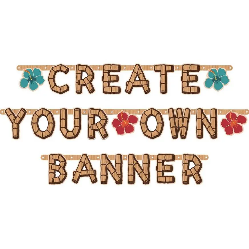 Vintage Tiki Create Your Own Cardstock Banner 3 Vintage Tiki Create Your Own Cardstock Banner