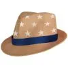 Star Straw Fedora With Blue Ribbon For Adults, One Size -Party Themes Sales 912653