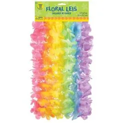 Multicolor Fabric Leis For Kids, 30in, 6ct -Party Themes Sales 912656 02