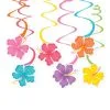 Summer Hibiscus Cardstock Swirl Decorations, 10in, 12ct 2 Summer Hibiscus Cardstock Swirl Decorations, 10in, 12ct -Party Themes Sales 912667