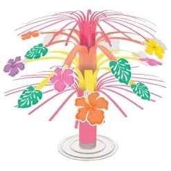 Summer Hibiscus Foil Cascade Centerpiece, 8.5in
